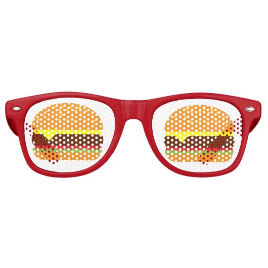 Cheeseburger Funny Fast Food Shades Retro Zonnebril (Voorkant)