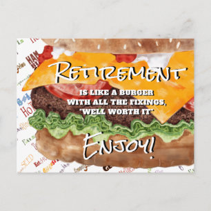 Cheeseburger Funny Retirement Briefkaart