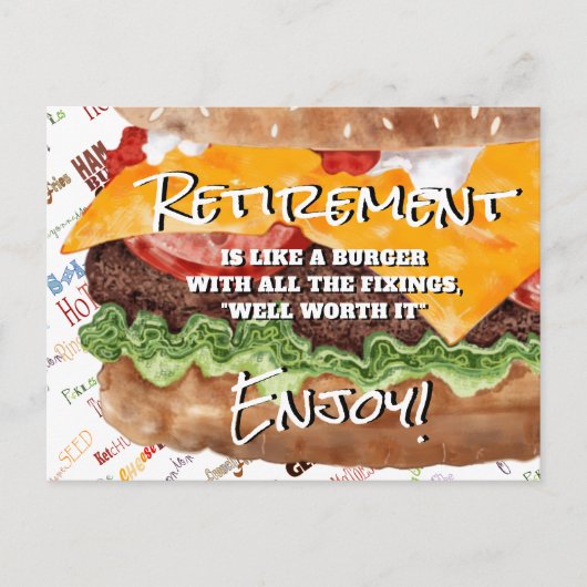 Cheeseburger Funny Retirement Briefkaart (Voorkant)