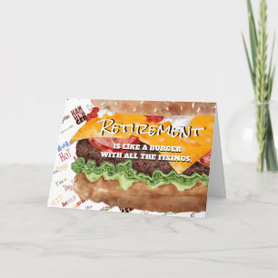 Cheeseburger Funny Retirement Feestdagen Kaart