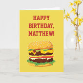 Cheeseburger Gepersonaliseerde Verjaardag Kaart in (Gele Bloem)