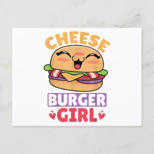Cheeseburger Girl, Hamburger Women en Cheeseburge Feestdagenkaart