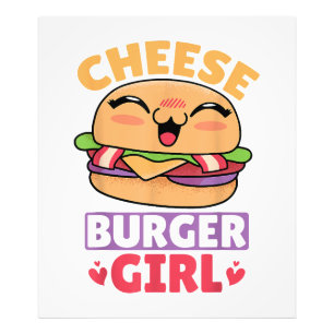 Cheeseburger Girl, Hamburger Women en Cheeseburge Foto Afdruk