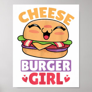 Cheeseburger Girl, Hamburger Women en Cheeseburge Poster
