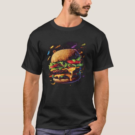 Cheeseburger Hamburger Burger Food Graphic T-shirt (Voorkant)