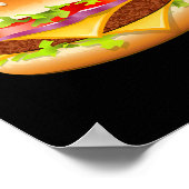 Cheeseburger Hamburger Burger Funny Food Halloween Poster (Hoek)