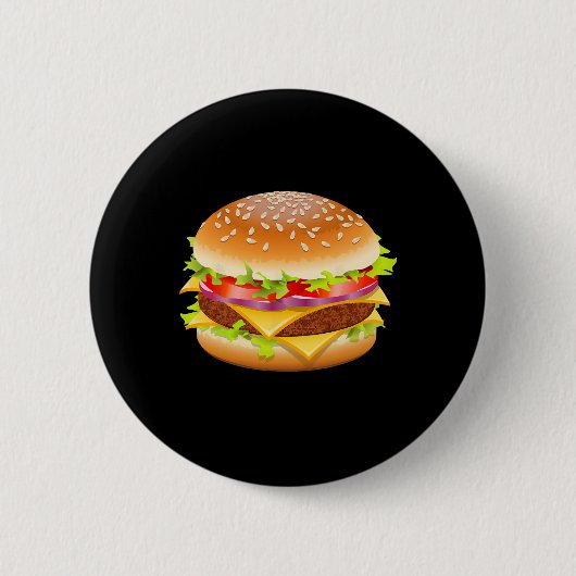 Cheeseburger Hamburger Burger Funny Food Halloween Ronde Button 5,7 Cm (Voorkant)
