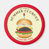 Cheeseburger hamburger burger picknick barbecue BB Magneet (Voorkant)