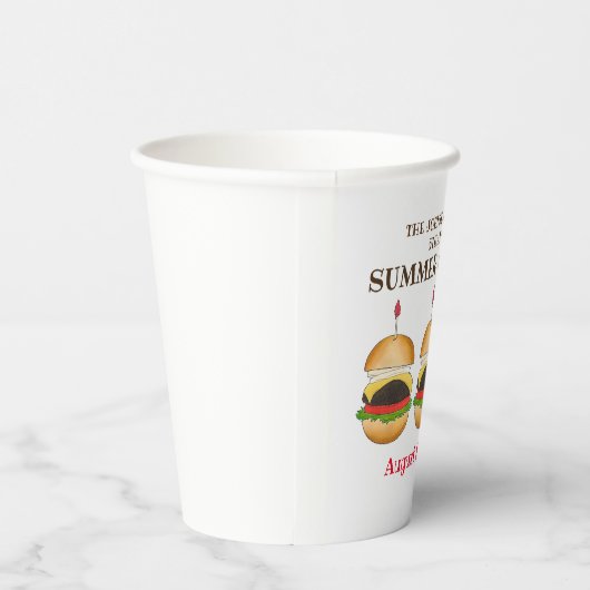 Cheeseburger hamburger burger picknick barbecue BB Papieren Bekers (Rechts)