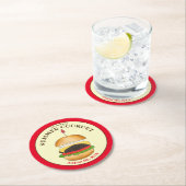 Cheeseburger hamburger burger picknick barbecue BB Ronde Kartonnen Onderzetter (Insitu)