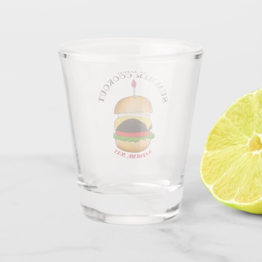Cheeseburger hamburger burger picknick barbecue BB Shot Glas (Achterkant)