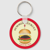 Cheeseburger hamburger burger picknick barbecue BB Sleutelhanger (Voorkant)