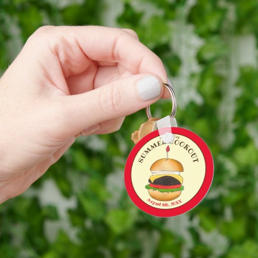 Cheeseburger hamburger burger picknick barbecue BB Sleutelhanger (Hand)