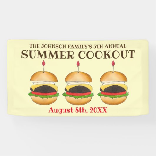 Cheeseburger hamburger burger picknick barbecue BB Spandoek (Horizontaal)