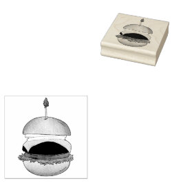 Cheeseburger Hamburger Cheese Burger Bun Rubberstempel