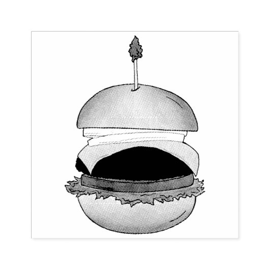 Cheeseburger Hamburger Cheese Burger Bun Rubberstempel (Afrduk)