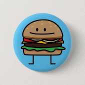 Cheeseburger Hamburger gemalen vlees Rundvleeskuik Ronde Button 5,7 Cm (Voorkant)