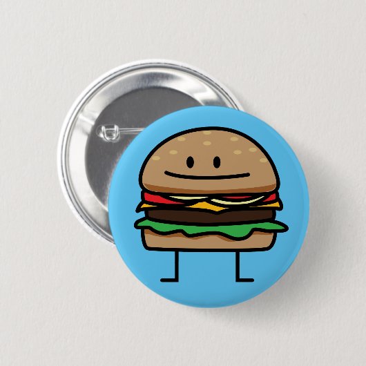 Cheeseburger Hamburger gemalen vlees Rundvleeskuik Ronde Button 5,7 Cm (Voorkant /achterkant)