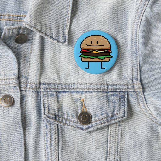 Cheeseburger Hamburger gemalen vlees Rundvleeskuik Ronde Button 5,7 Cm (In situ)