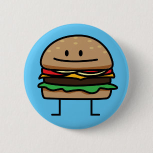 Cheeseburger Hamburger gemalen vlees Rundvleeskuik Ronde Button 5,7 Cm
