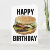 CHEESEBURGER HAPPY BIRTHDAY WENSKAARTEN KAART (Voorkant)