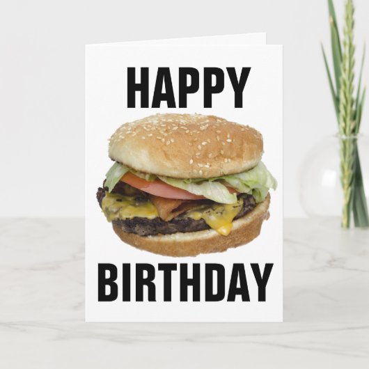 CHEESEBURGER HAPPY BIRTHDAY WENSKAARTEN KAART (Voorkant)
