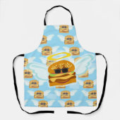 Cheeseburger Heaven Fun Flying Burger Art Schort (Voorkant)