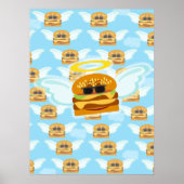 Cheeseburger Heaven Fun Flying Food Art Poster (Voorkant)