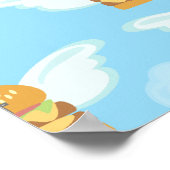 Cheeseburger Heaven Fun Flying Food Art Poster (Hoek)