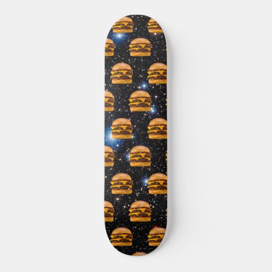 Cheeseburger in de ruimte persoonlijk skateboard (Voorkant)
