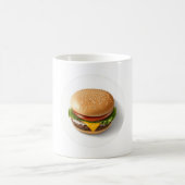 Cheeseburger in een witte cirkel koffiemok (Center)