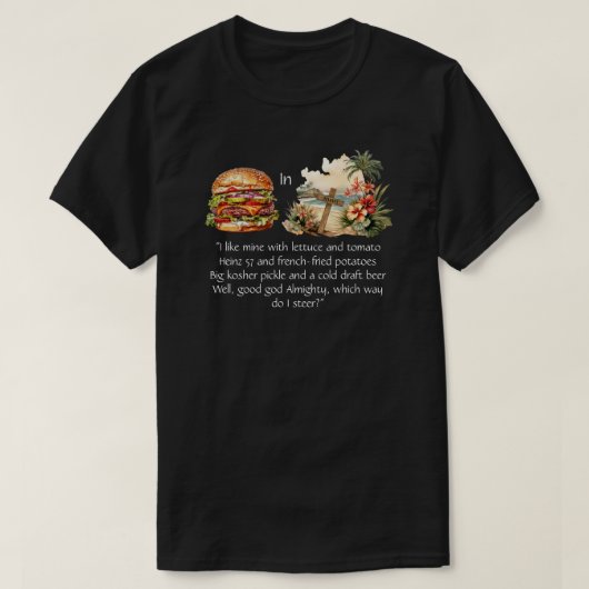 Cheeseburger in paradijs T-shirt (Design voorkant)