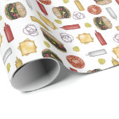 Cheeseburger Ingrediënten - White Wrapping Paper Cadeaupapier (Rol Hoek)