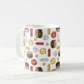 Cheeseburger Ingrediënten - Witte koffie Mok (Voorkant links)