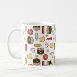 Cheeseburger Ingrediënten - Witte koffie Mok
