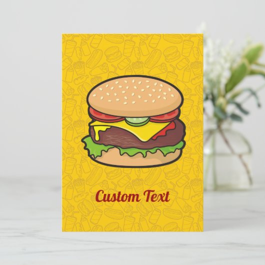 Cheeseburger Kaart (Staand voorkant)