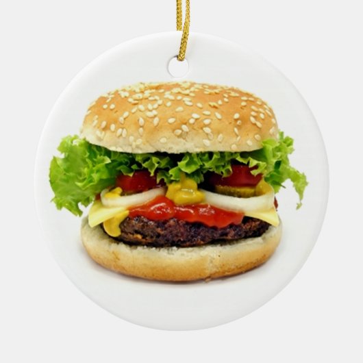 Cheeseburger Keramisch Ornament (Voorkant)