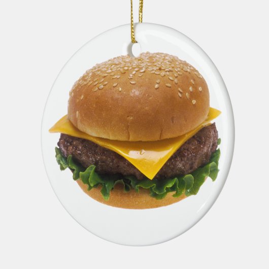 Cheeseburger Keramisch Ornament (Links)