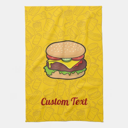 Cheeseburger Kitchen Towel Theedoek (Verticaal)