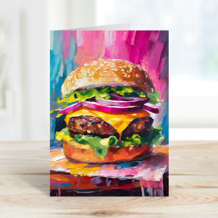 Cheeseburger Kleurrijke Moderne Abstracte Kunst Kaart