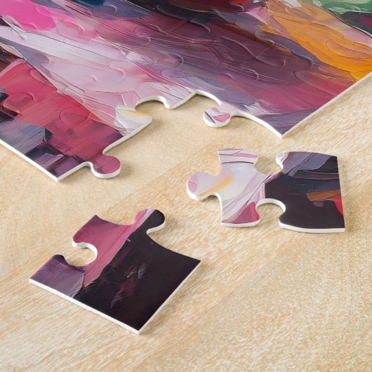 Cheeseburger Kleurrijke Moderne Abstracte Kunst Legpuzzel (Zijkant)