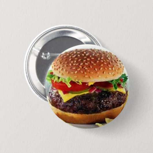 cheeseburger-knop ronde button 5,7 cm (Voorkant /achterkant)