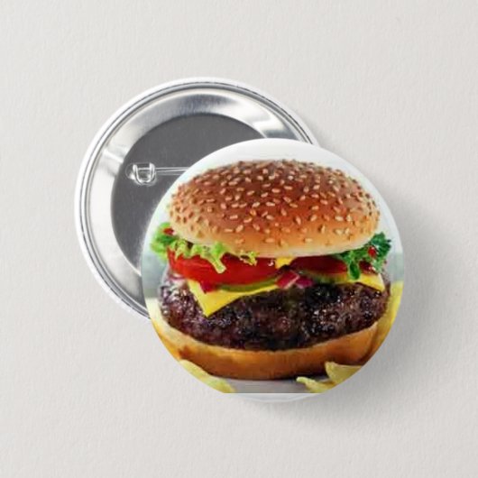 cheeseburger-knoppen ronde button 5,7 cm (Voorkant /achterkant)