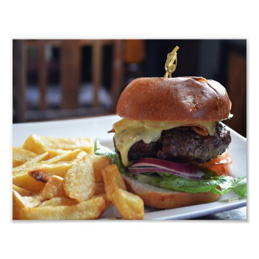 Cheeseburger Meal in London Photo Print Foto Afdruk (Voorkant)