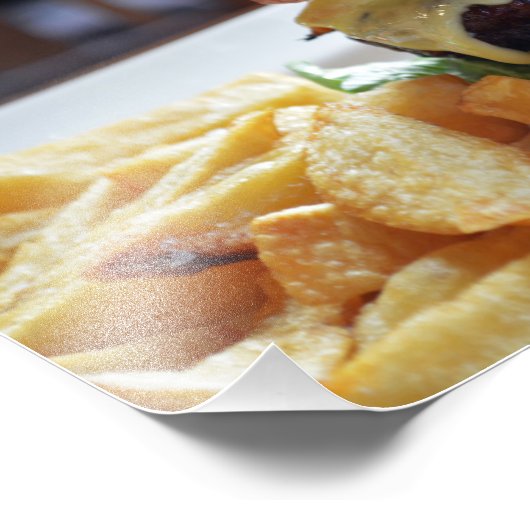 Cheeseburger Meal in London Photo Print Foto Afdruk (Hoek)