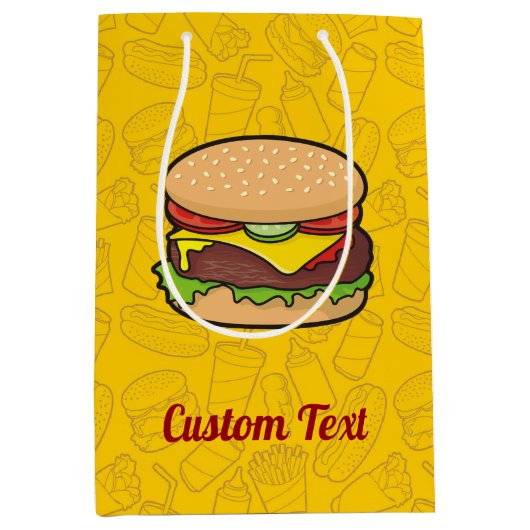 Cheeseburger Medium Gift Bag Medium Cadeauzakje (Voorkant)