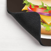 Cheeseburger met Chili Sauce Dark Mousepad Muismat (Hoek)