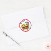 Cheeseburger, Milkshake en Fries Classic Round S Ronde Sticker (Envelop)