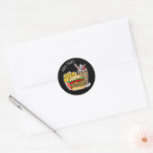 Cheeseburger, Milkshake en Fries Ronde Sticker (Envelop)
