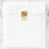 Cheeseburger - mmm...sesamzaad ronde sticker (Tas)